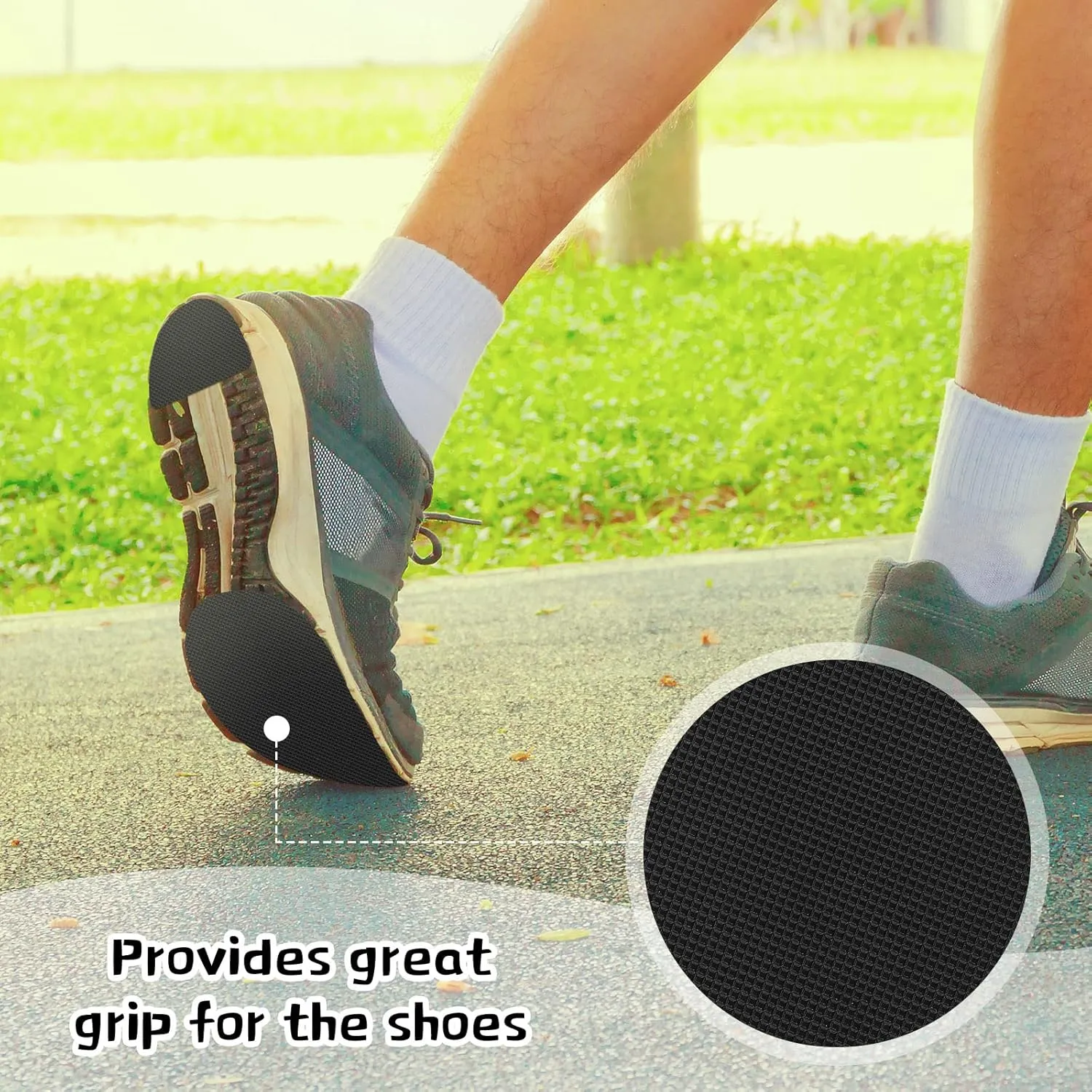 10 Pcs Shoe Sole Protector 3.1 x 5.1 Inches Adhesive Shoe Grip Pads Anti Skid Trainers Treads Boots Grips on Bottom of Shoes for Men Women