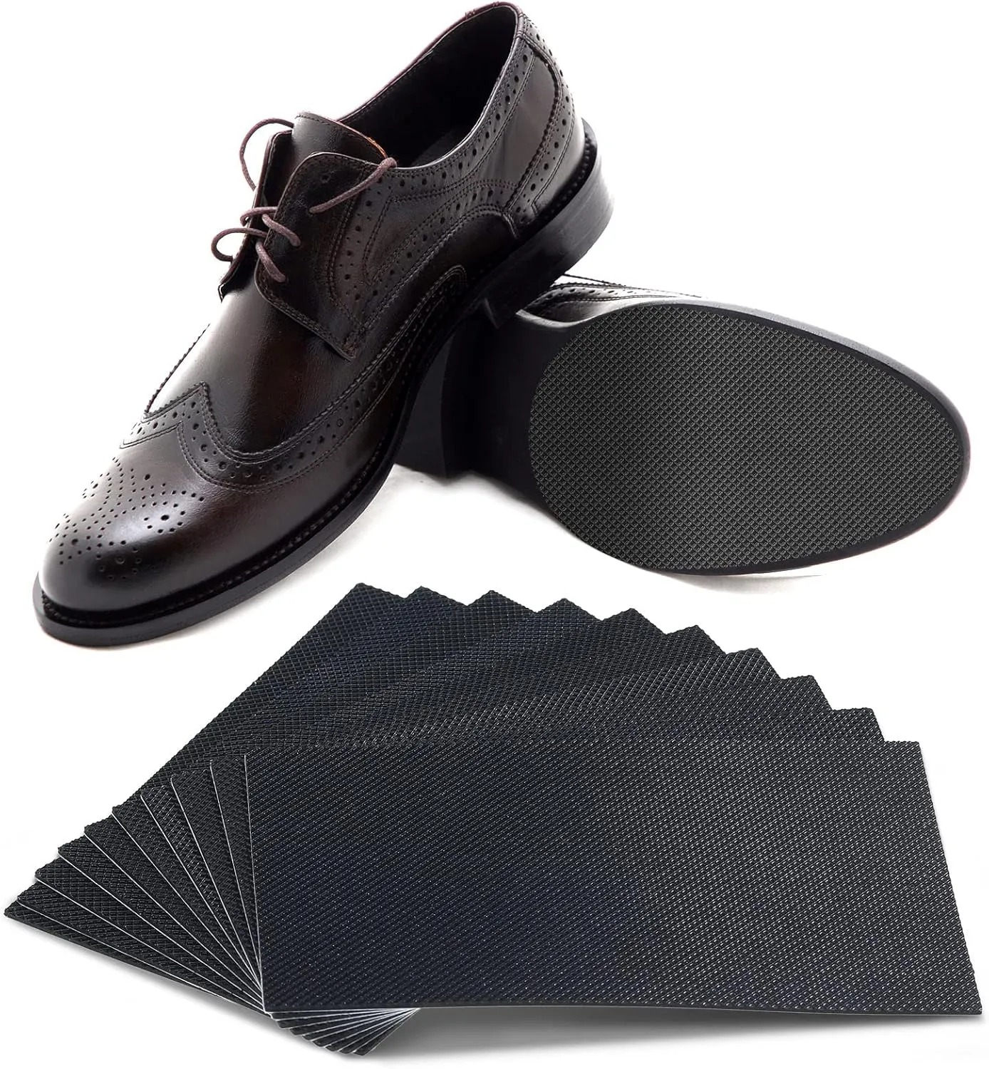 10 Pcs Shoe Sole Protector 3.1 x 5.1 Inches Adhesive Shoe Grip Pads Anti Skid Trainers Treads Boots Grips on Bottom of Shoes for Men Women