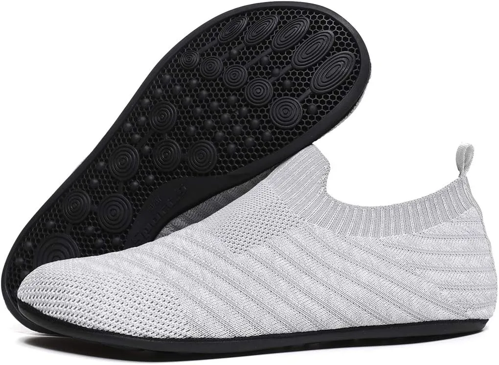 Adult Lightweight Slip-on Grip Indoor House Slippers Non-slip Barefoot House Home Shoes for Women Men