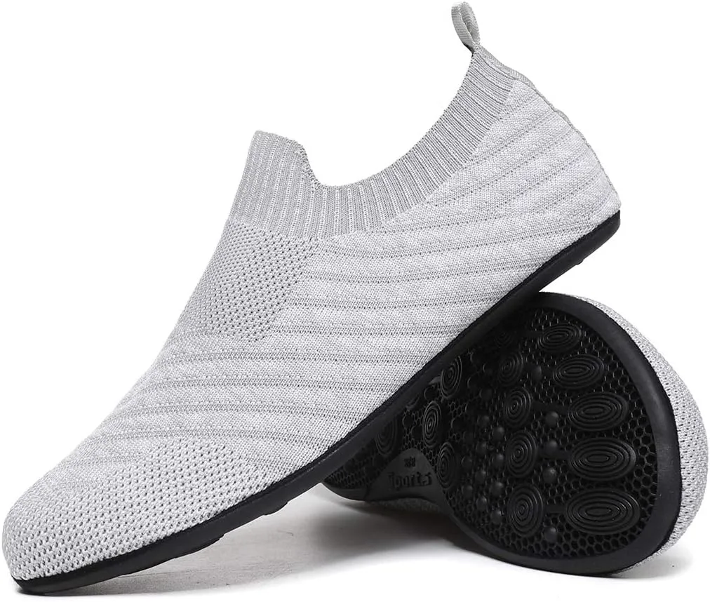 Adult Lightweight Slip-on Grip Indoor House Slippers Non-slip Barefoot House Home Shoes for Women Men