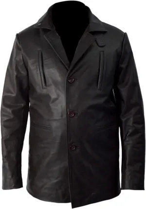 Audicious Leather To Pay Tribute M Payne Brown Mid Thigh Jacket