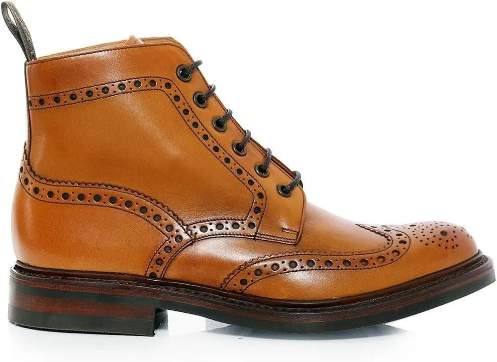 Bedale Brown Burnished Calf Leather Mens Derby Boots