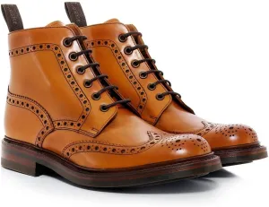 Bedale Brown Burnished Calf Leather Mens Derby Boots