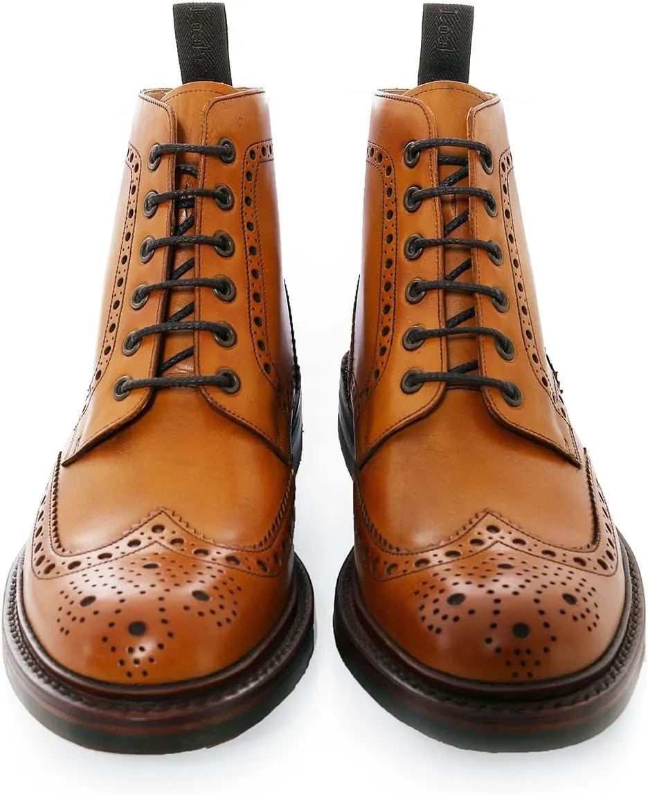 Bedale Brown Burnished Calf Leather Mens Derby Boots