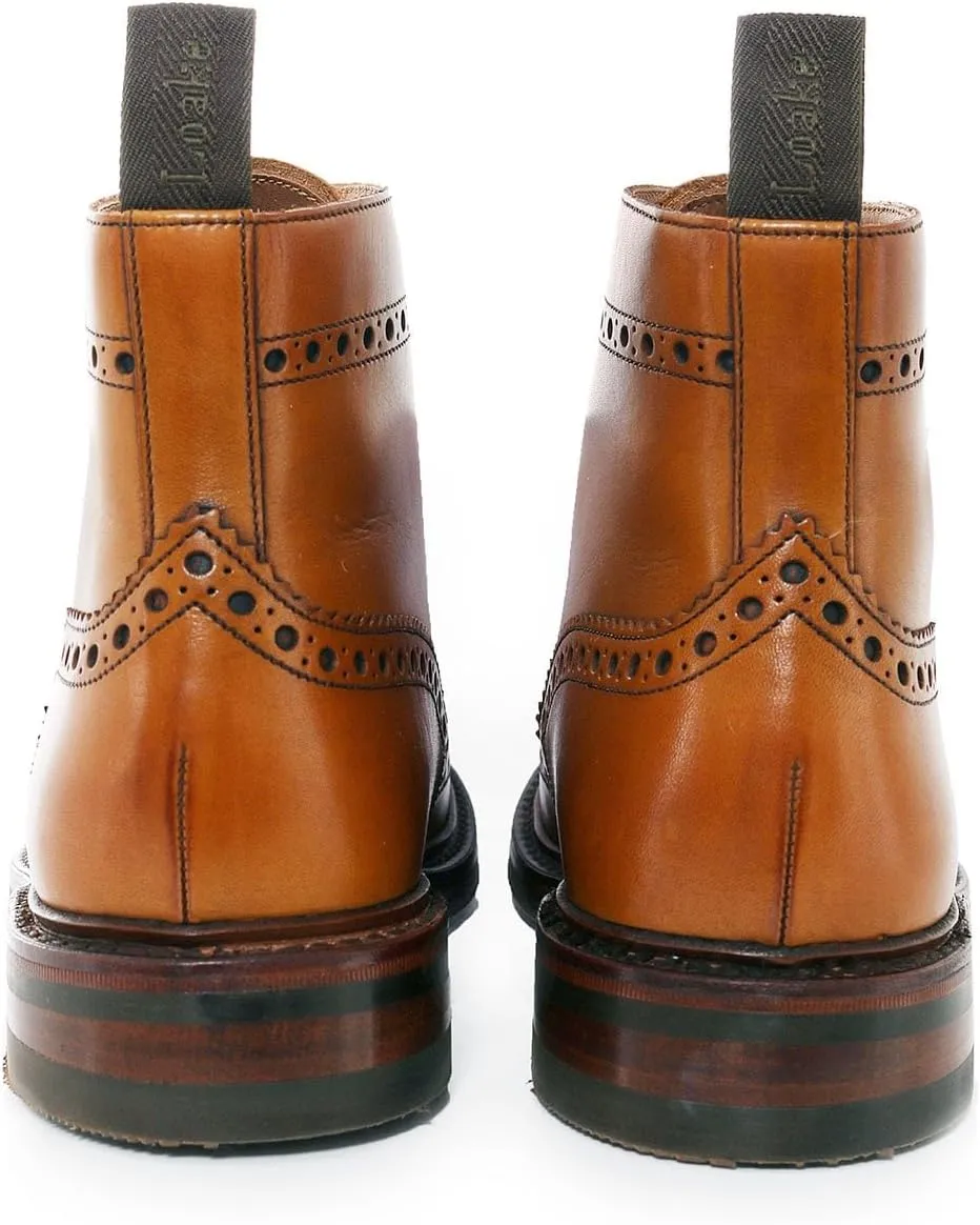 Bedale Brown Burnished Calf Leather Mens Derby Boots