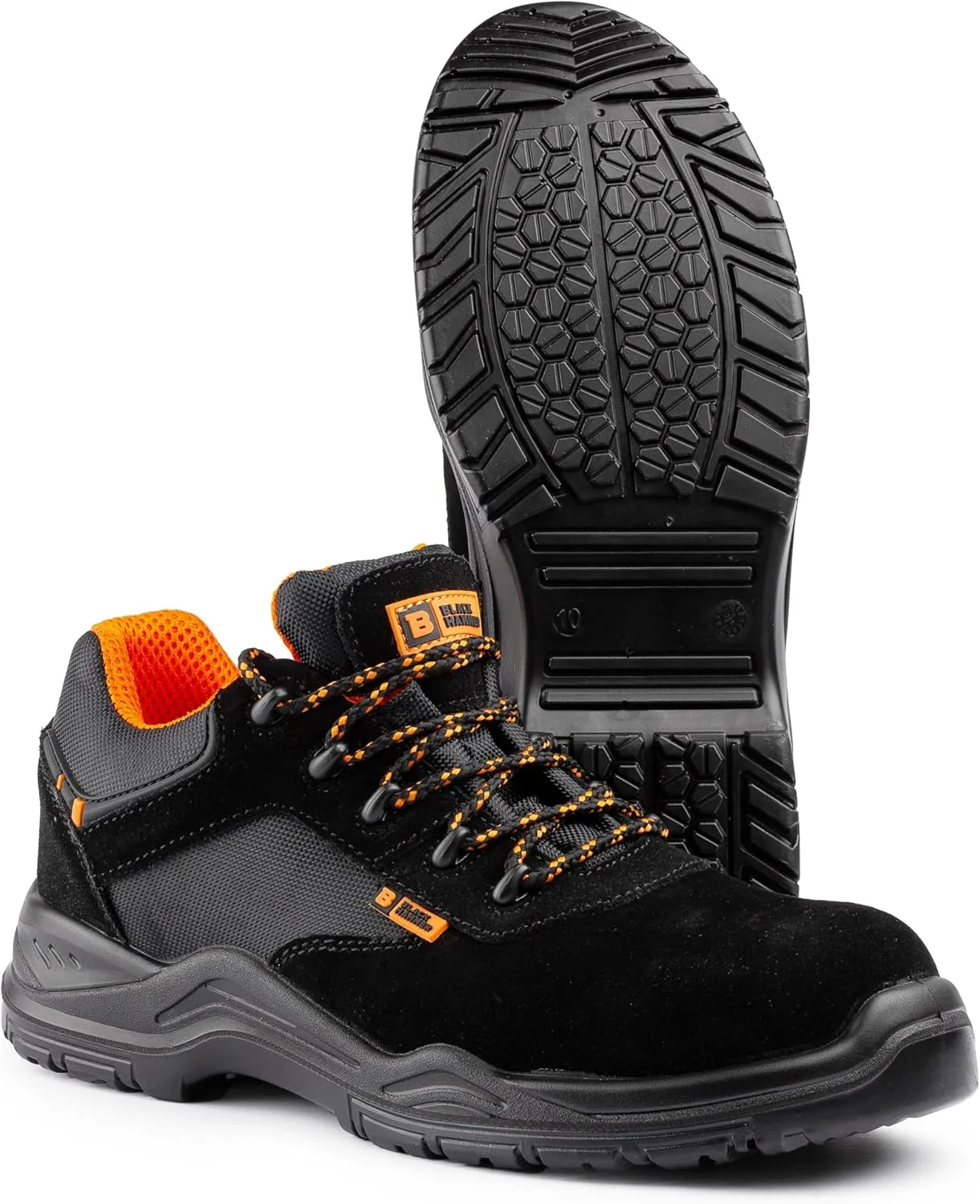 Black Hammer Composite Toe Cap Men Work Safety Sneakers Lightweight Industrial Construction Extra Grip Anti Slip Shoe 1557