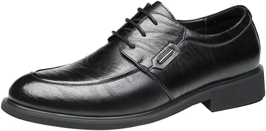 Black Leather Dress Shoes Modern Breathable Business Casual Comfort Formal Shoes New Business Shoes Formal Work Shoes Men's Leather Dress Shoes