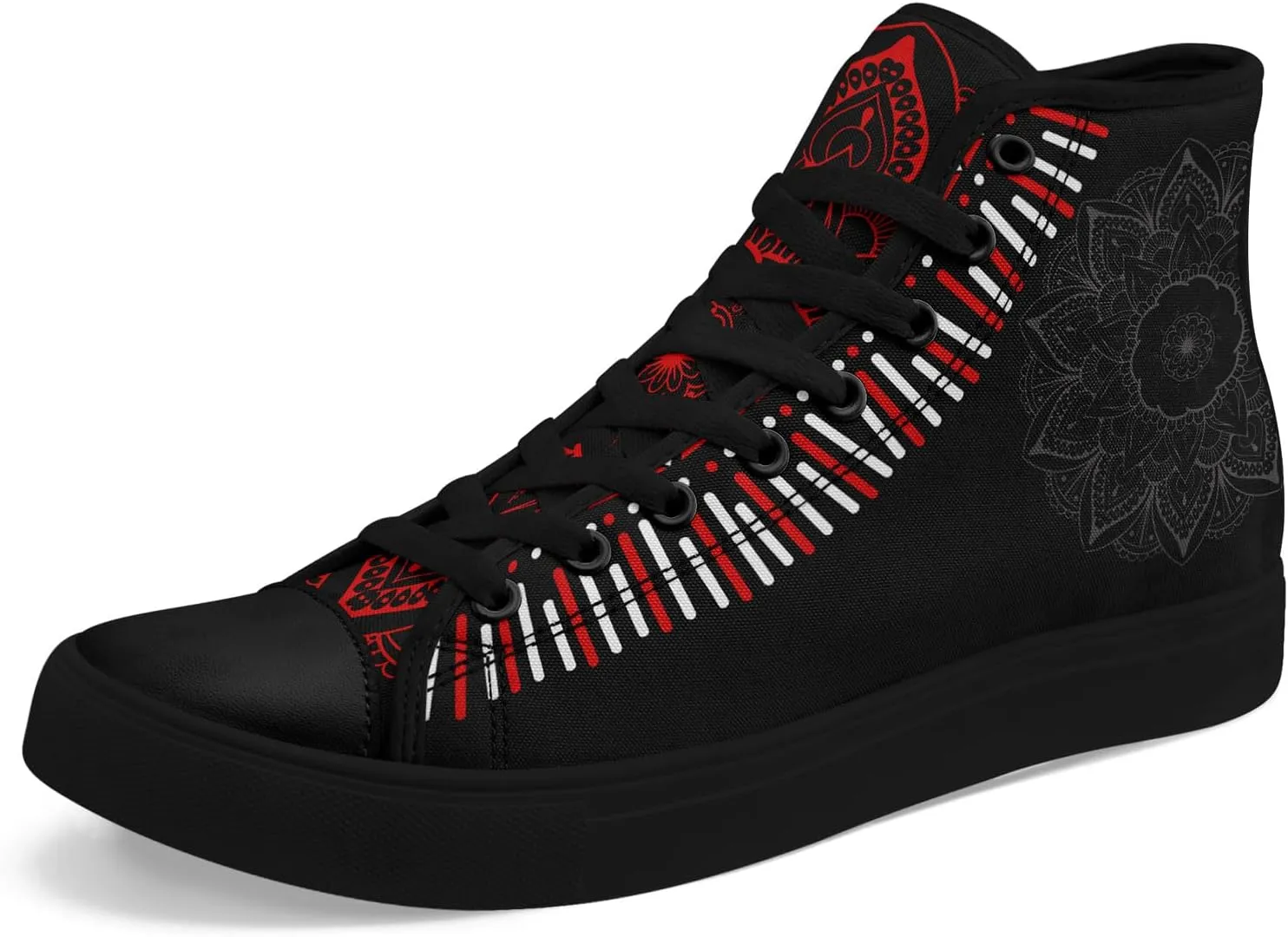 Boho High Top Canvas Shoes for Women Men Lightweight Comfortable Artistic Yoga Style Gift Lace-Up Casual Wear Sneakers