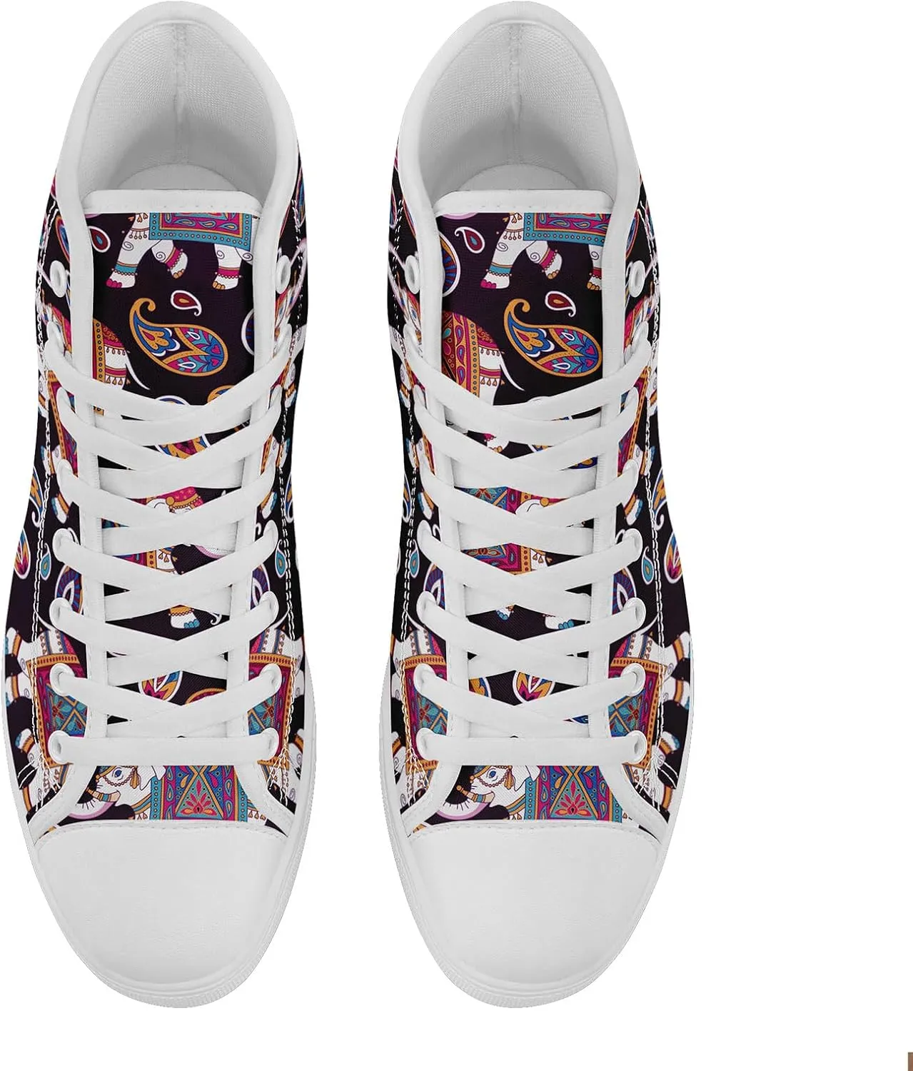 Boho High Top Canvas Shoes for Women Men Lightweight Comfortable Artistic Yoga Style Gift Lace-Up Casual Wear Sneakers