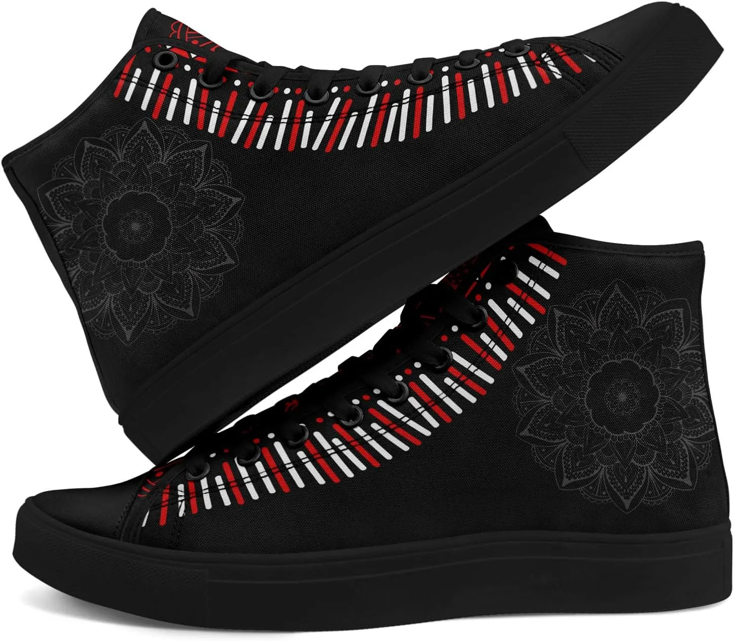 Boho High Top Canvas Shoes for Women Men Lightweight Comfortable Artistic Yoga Style Gift Lace-Up Casual Wear Sneakers