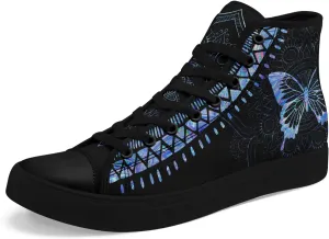 Boho High Top Canvas Shoes for Women Men Lightweight Comfortable Artistic Yoga Style Gift Lace-Up Casual Wear Sneakers