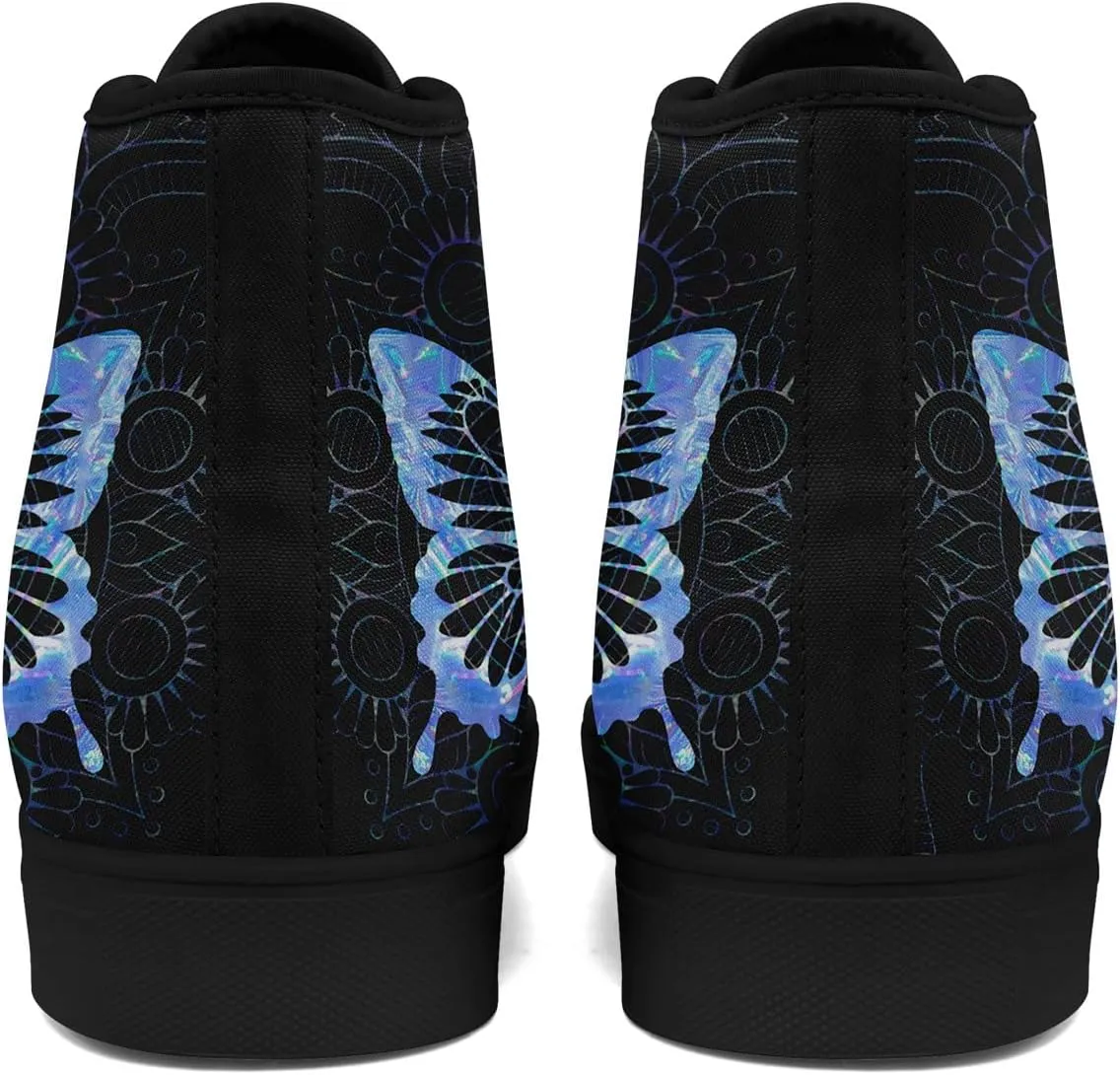 Boho High Top Canvas Shoes for Women Men Lightweight Comfortable Artistic Yoga Style Gift Lace-Up Casual Wear Sneakers