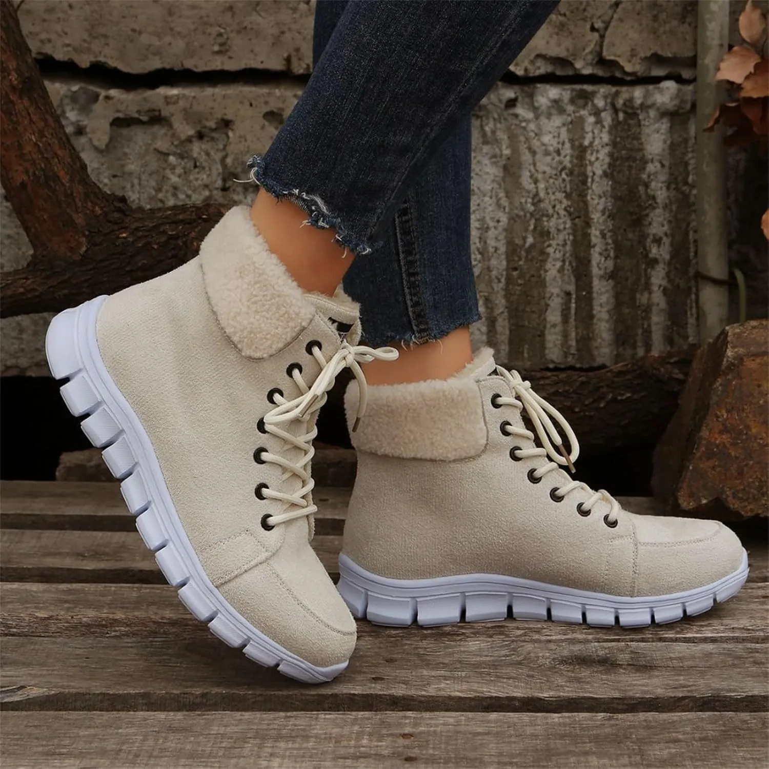 Boots For Women 2024 Ankle Booties Snow Boots Winter Warm Slip On Outdoor Fur Lined Comfortable Fashion Loafers Shoes