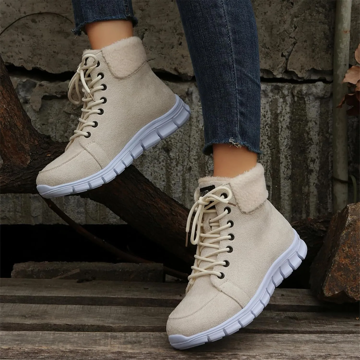 Boots For Women 2024 Ankle Booties Snow Boots Winter Warm Slip On Outdoor Fur Lined Comfortable Fashion Loafers Shoes