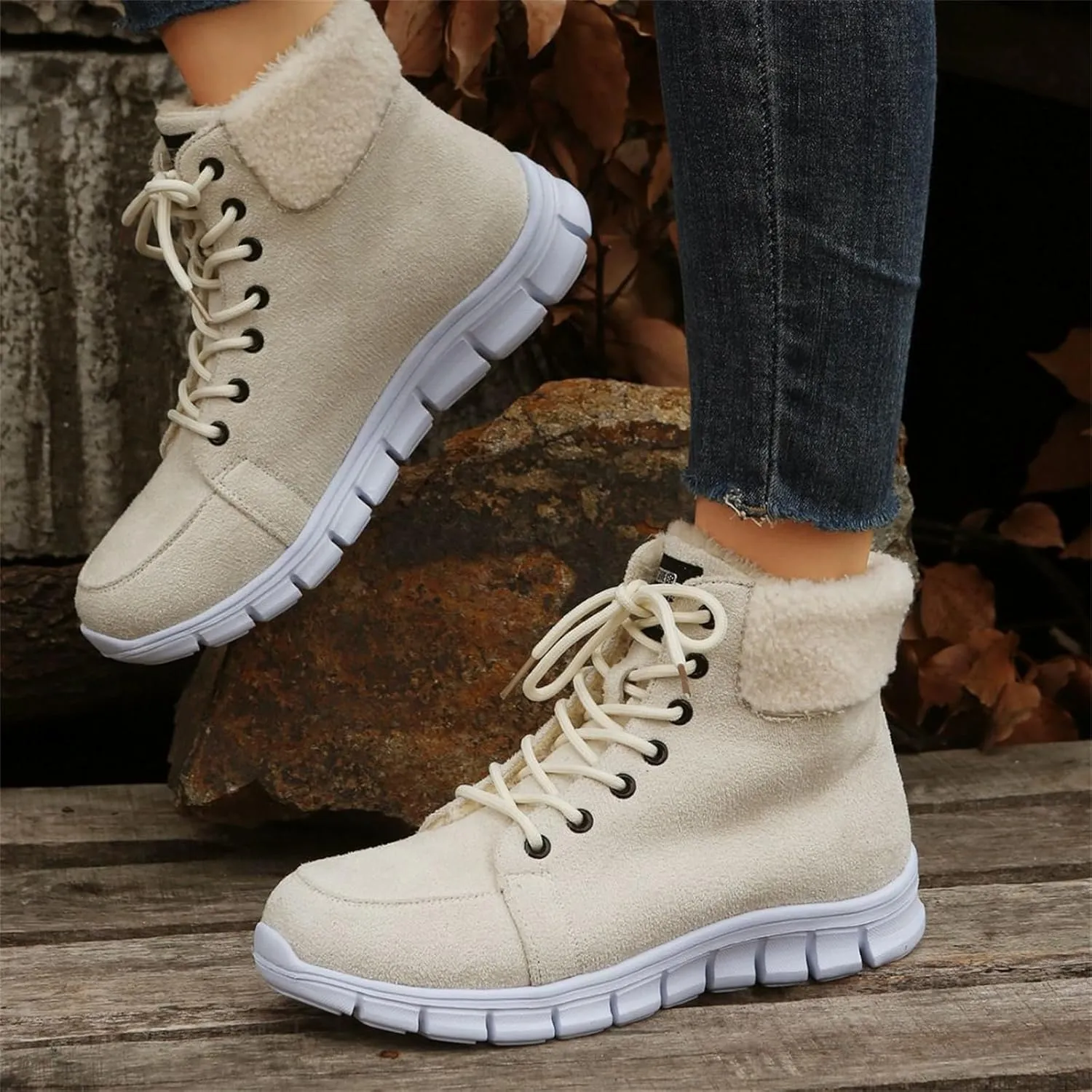 Boots For Women 2024 Ankle Booties Snow Boots Winter Warm Slip On Outdoor Fur Lined Comfortable Fashion Loafers Shoes