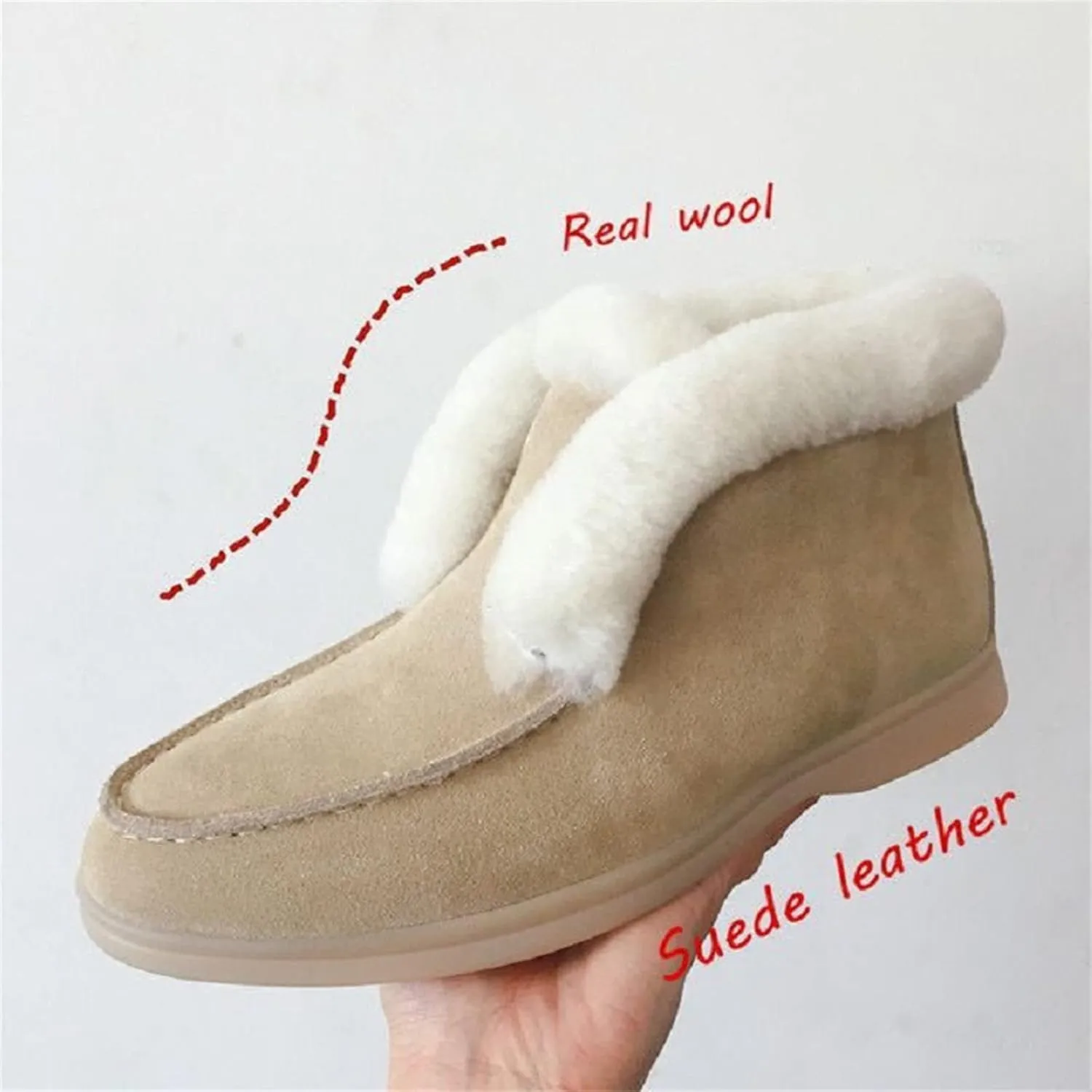 Boots For Women Ankle Booties Winter Snow Boots Warm Fur Lined Anti-Slip Outdoor Slip On Comfortable Loafers Shoes