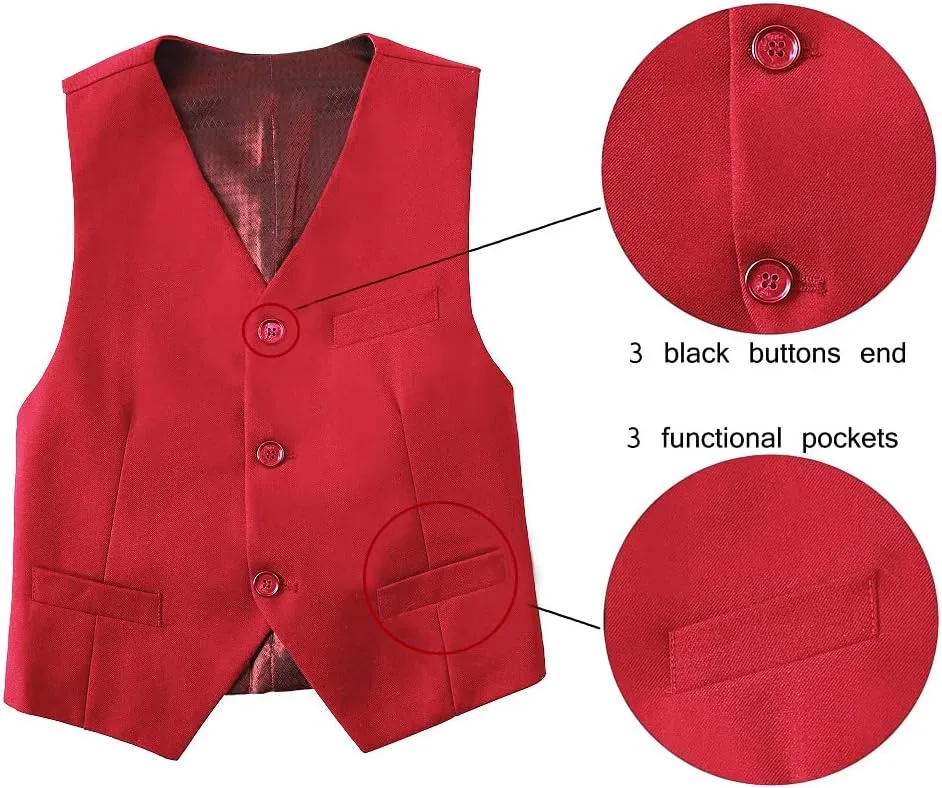Boys Formal 5 Piece Suit Vest Pants Set