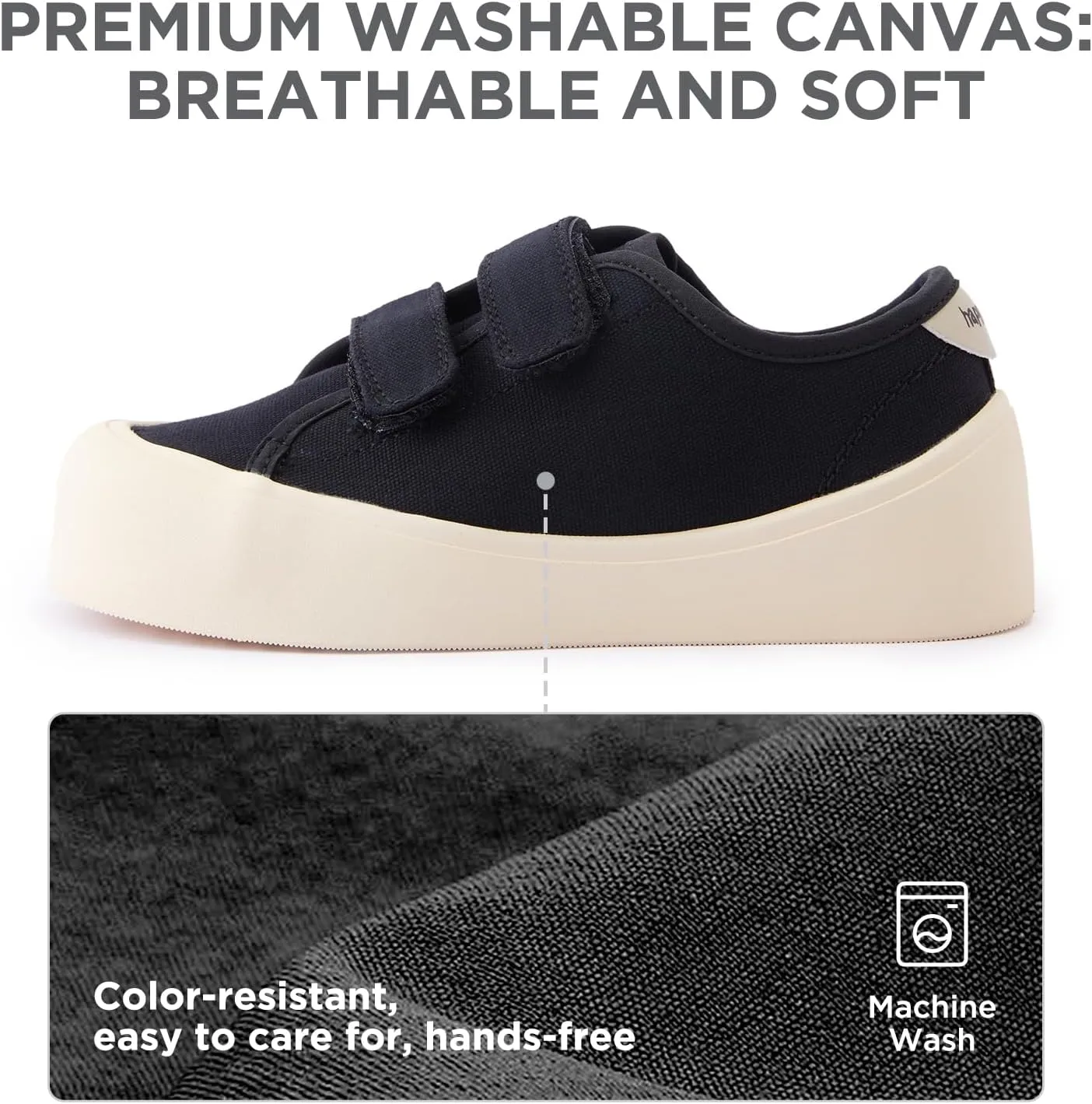 Boys Girls Kids Shoes Dual Hook and Loops Cupsole Casual Lightweight Canvas Sneakers with Sport Sole