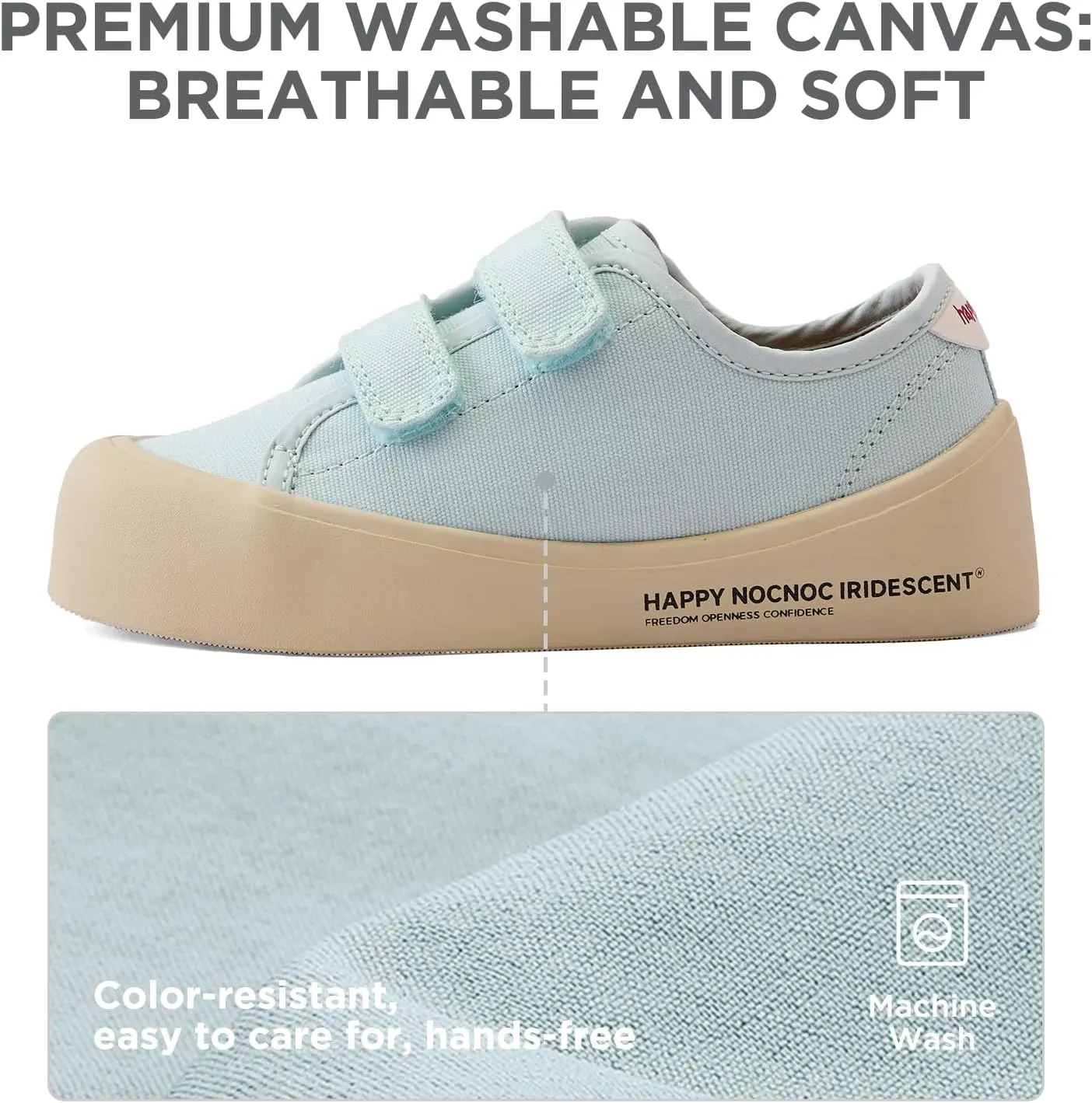 Boys Girls Kids Shoes Dual Hook and Loops Cupsole Casual Lightweight Canvas Sneakers with Sport Sole