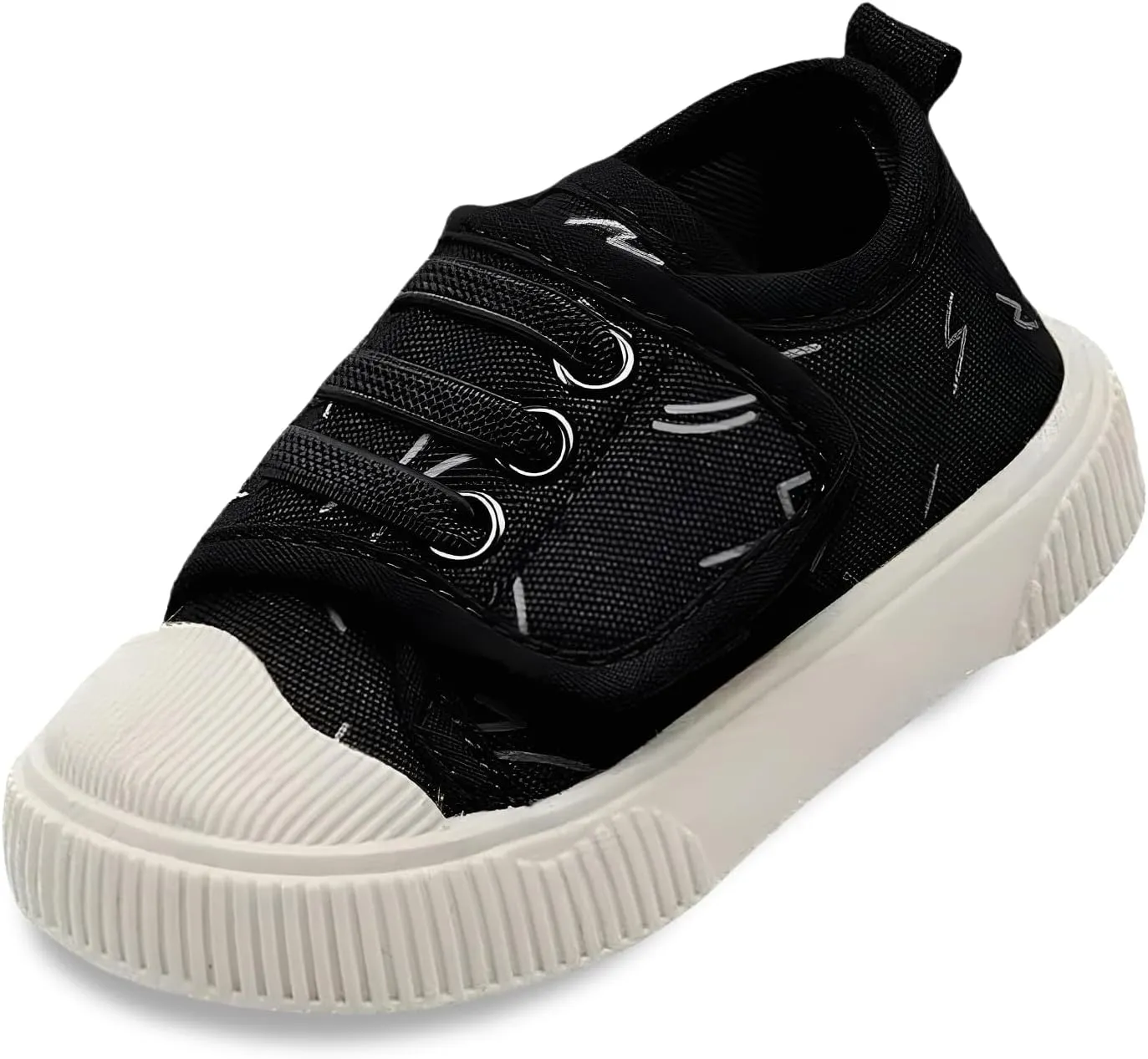 Boys Girls Sneakers Kids Cushioned Canvas Shoes Hook and Loops Walking Shoes for Toddler/Little Kid
