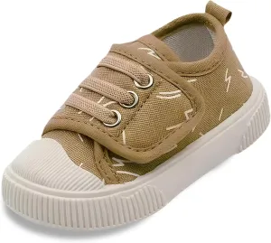 Boys Girls Sneakers Kids Cushioned Canvas Shoes Hook and Loops Walking Shoes for Toddler/Little Kid