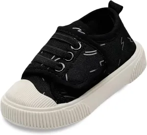 Boys Girls Sneakers Kids Cushioned Canvas Shoes Hook and Loops Walking Shoes for Toddler/Little Kid