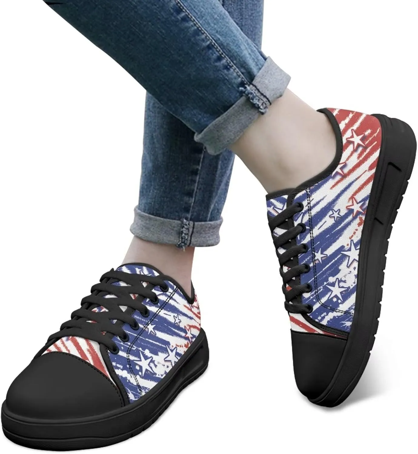 Canvas Shoes for Women Platform Sneakers Slip on Lace-up Walking Flats Outdoor Lightweight Tennis Shoe