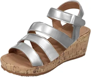 Casual Sandals for Women 2025 Fashion Stappy Ankle Strap Open Toe Wedge Sandals Summer Dressy Elegant Shoes