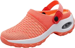 Cathalem Flat Sandals for Women, Air Cushion Slip-on Walking Stretch Shoes for Women Wide Width Arch Support