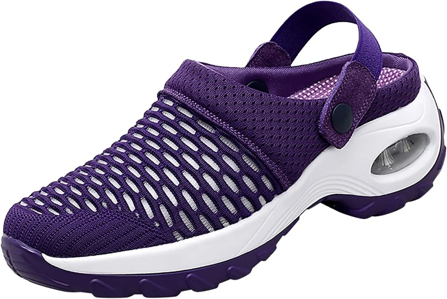 Cathalem Flat Sandals for Women, Air Cushion Slip-on Walking Stretch Shoes for Women Wide Width Arch Support