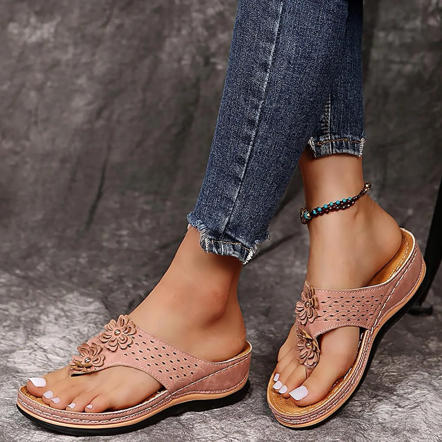 Cathalem Summer Sandals for Women 2024, Orthopedic Wedge Sandals for Women Dressy Summer Walking Sandals with Arch Support
