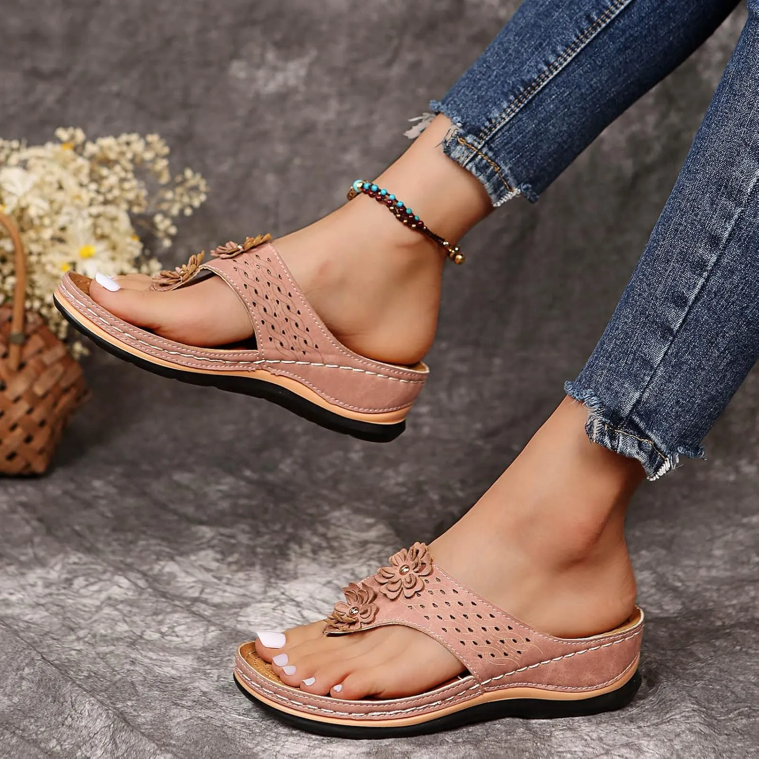 Cathalem Summer Sandals for Women 2024, Orthopedic Wedge Sandals for Women Dressy Summer Walking Sandals with Arch Support