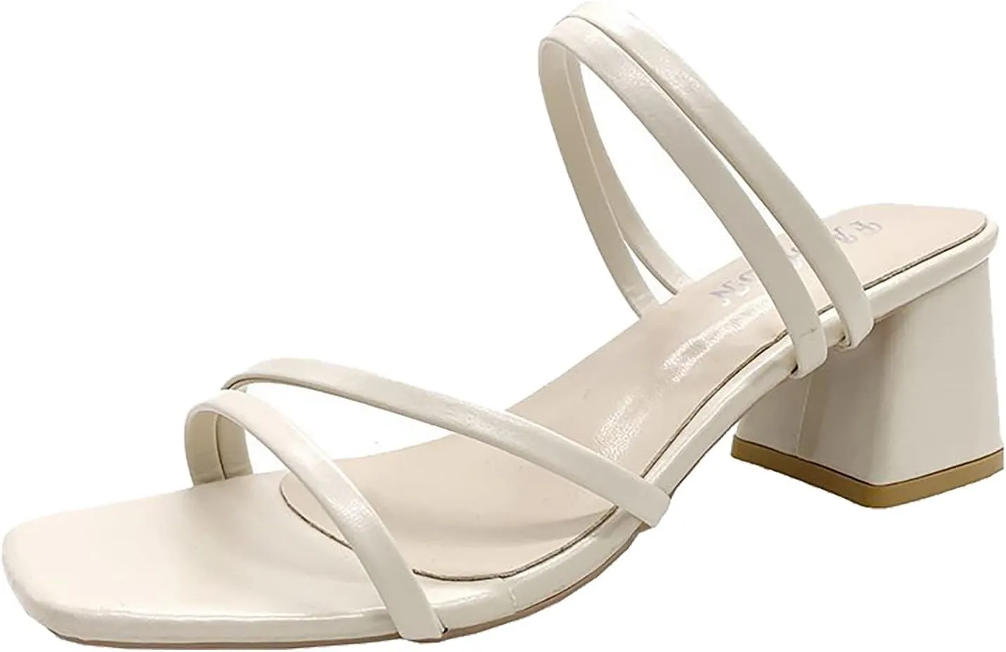 Chunky Heels for Women Strappy Low Heels Vacation Sandals Square Toe Chunky Sandals Ankle Buckle Block Heeled