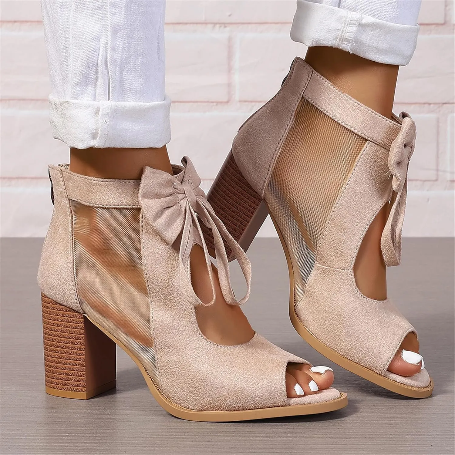 Chunky Heels For Women Wedding Block Heels Open Toe Ankle Strap Heeled Sandals Comfortable Party Dress Pumps Shoes