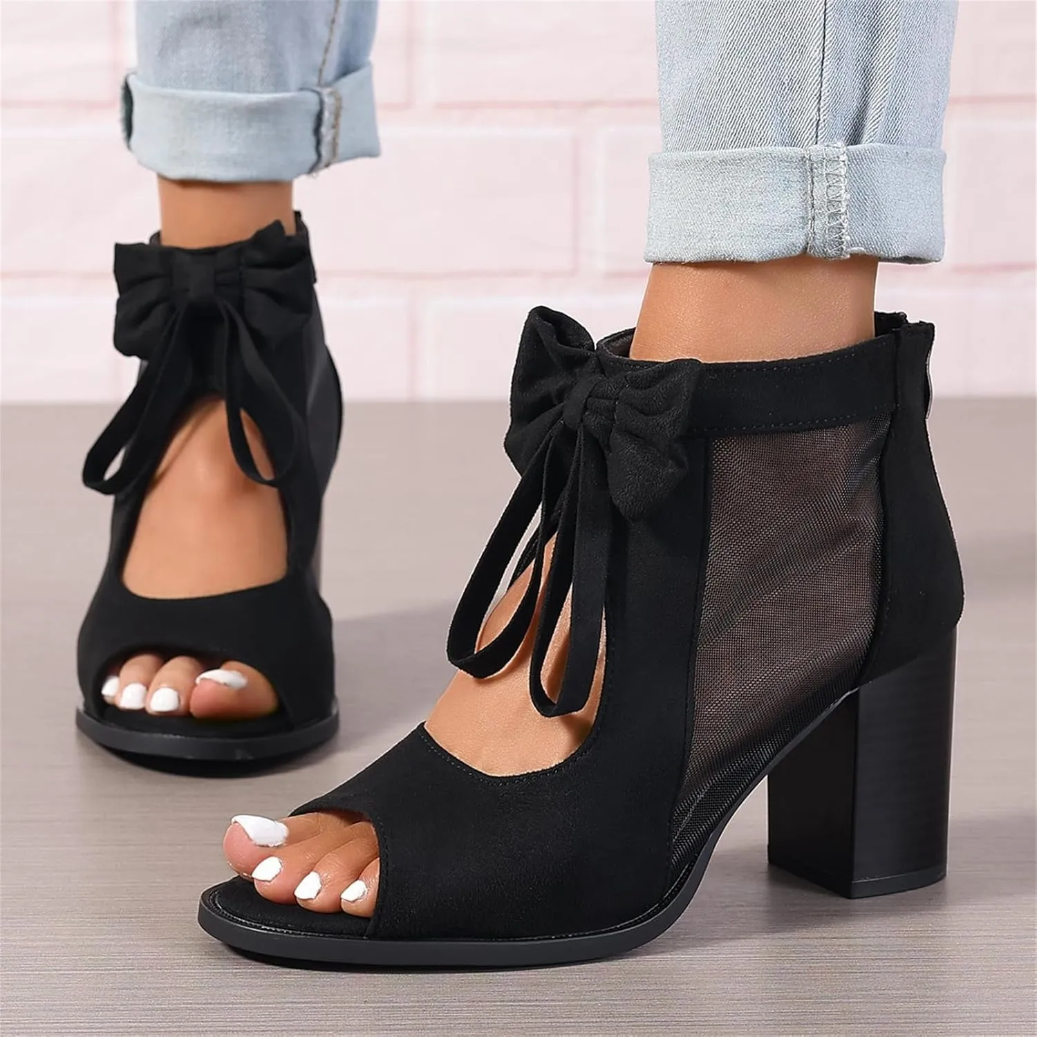 Chunky Heels For Women Wedding Block Heels Open Toe Ankle Strap Heeled Sandals Comfortable Party Dress Pumps Shoes