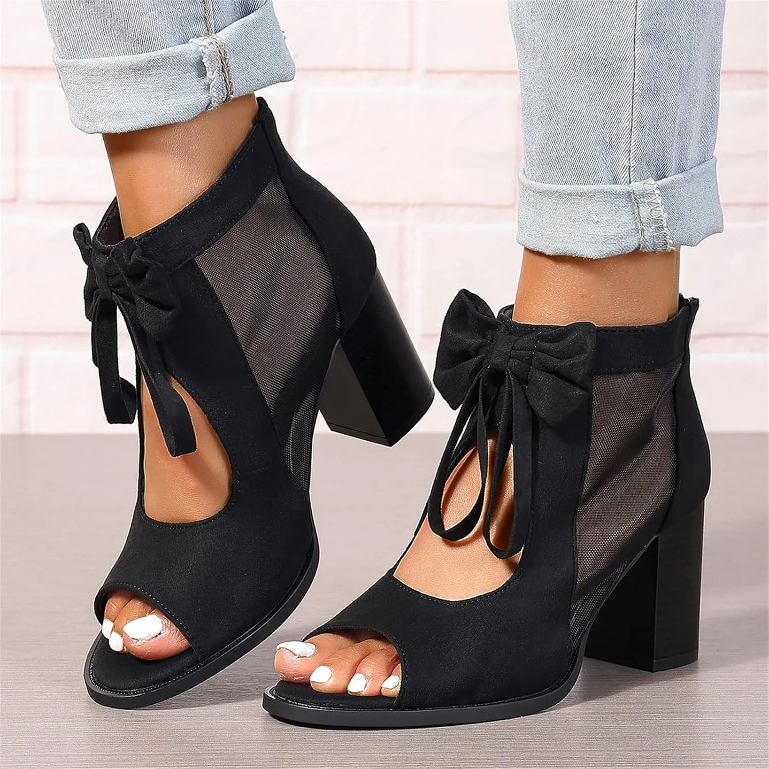 Chunky Heels For Women Wedding Block Heels Open Toe Ankle Strap Heeled Sandals Comfortable Party Dress Pumps Shoes