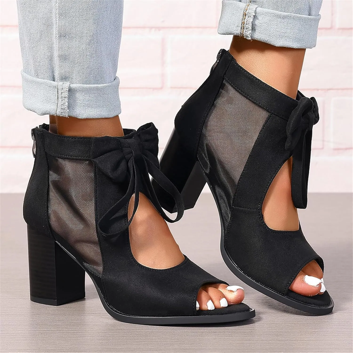 Chunky Heels For Women Wedding Block Heels Open Toe Ankle Strap Heeled Sandals Comfortable Party Dress Pumps Shoes