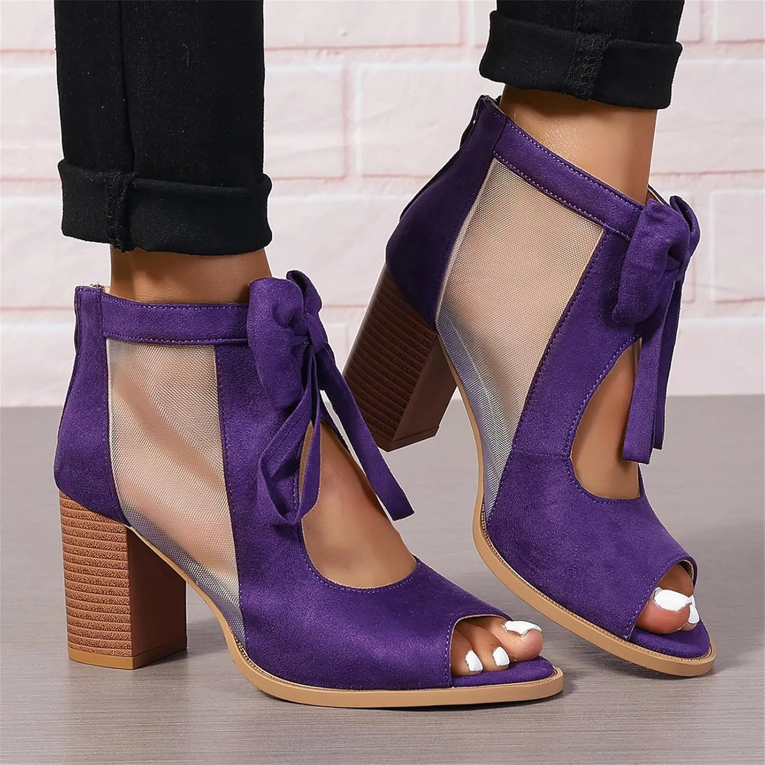Chunky Heels For Women Wedding Low Block Heels Ankle Strap Dress Pump Shoes Open Toe Comfortable Party Heeled Sandals