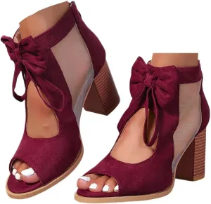Chunky Heels For Women Wedding Open Toe Heeled Sandals Slip On Block Mid Heels Comfortable Party Dress Pumps Shoes