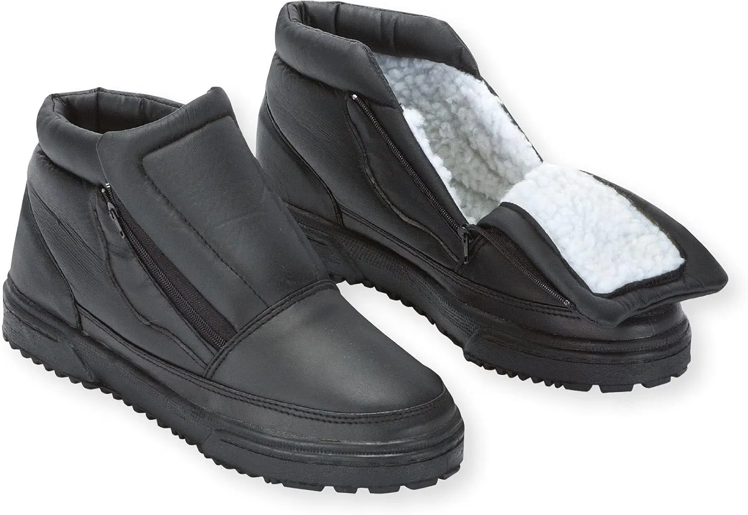 Collections Etc Snow Boots with Ice Grippers - Wide Width