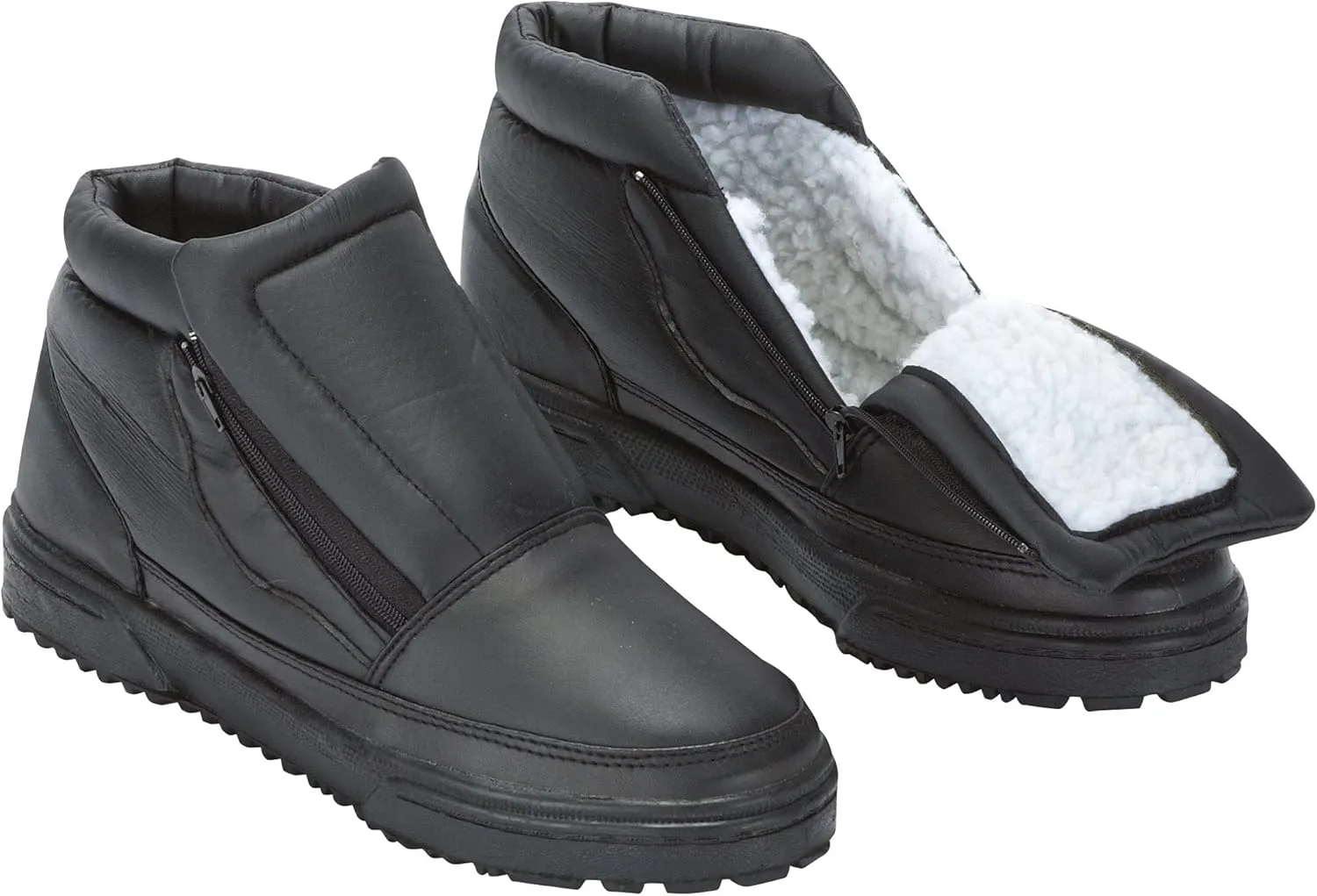 Collections Etc Snow Boots with Ice Grippers - Wide Width