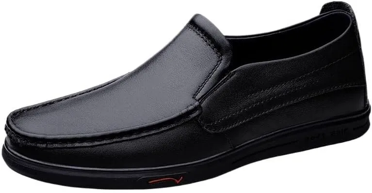 Comfortable Anti-Slip Round Toe Causal Shoes Men's Soft Bottom Leather Dress Oxford Shoes Formal Shoes for Men New Business Party Formal Shoes