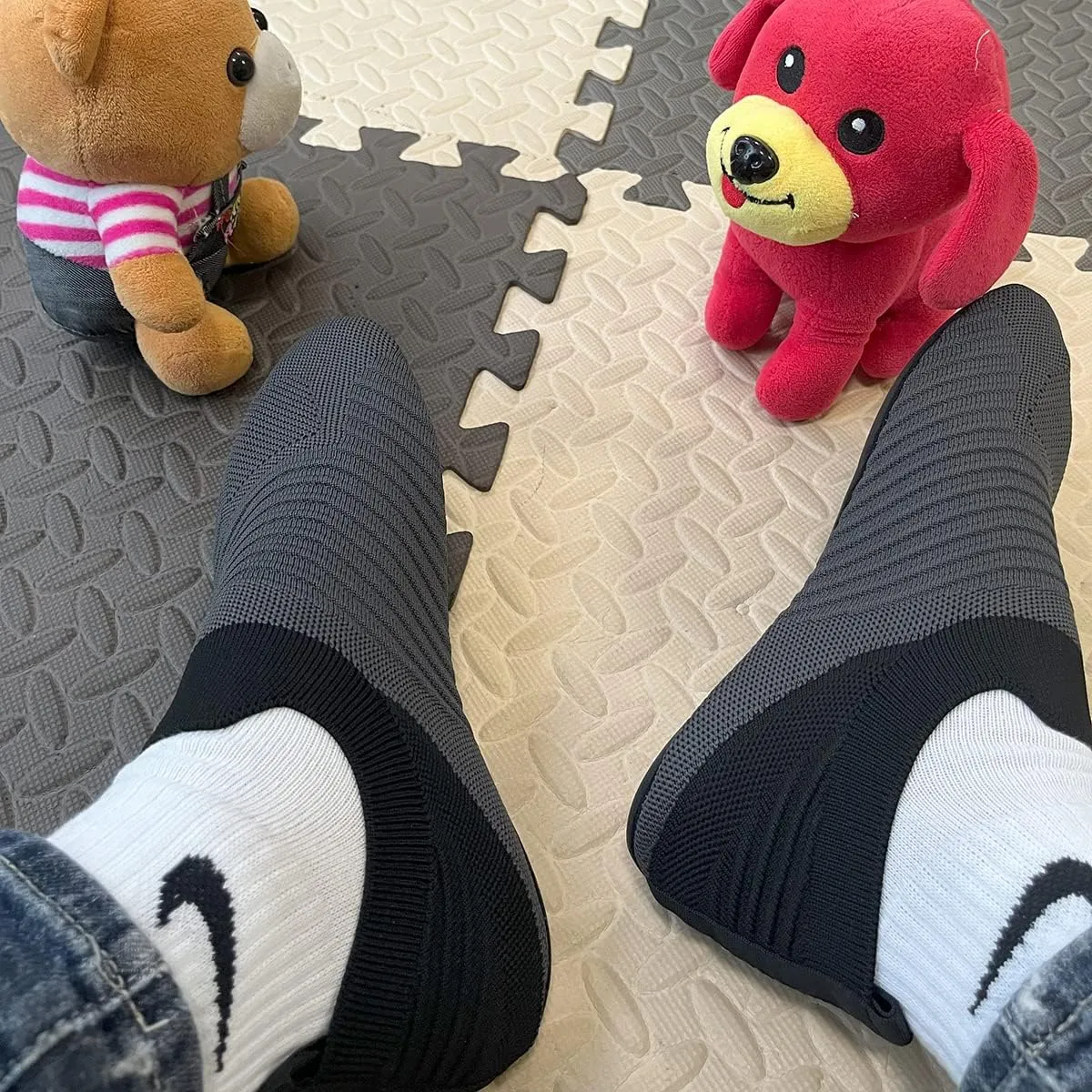 ditont Non-Slip Indoor House Slippers Lightweight Comfortable Grip House Home Shoes for Men Women