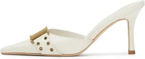 DOEYG Pointed Toe Kitten Heels for Women Closed Toe Heeled Mules Heels Sandals Buckle Stiletto Heels Pumps
