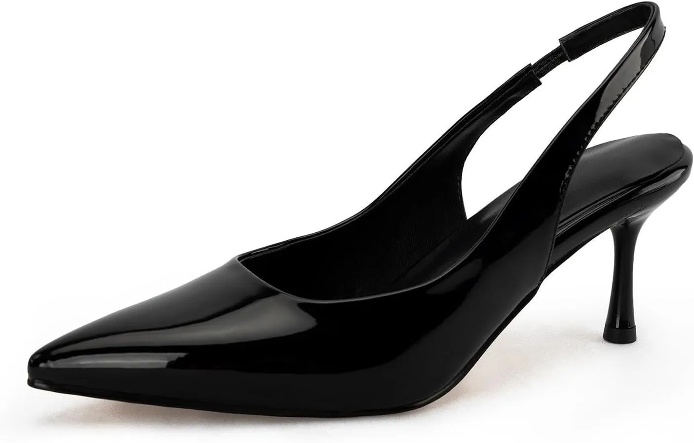 DREAMCIA Sling Back Pumps Heels Women Pointed Toe Sling Back Kitten Heels Bride Dress Causal Shoes