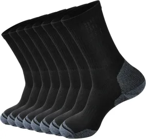 ECOEY Men's Work Boots Athletic Running Crew Socks, Dry-Tech Moisture Wicking Heavy Cushion Multi Pack