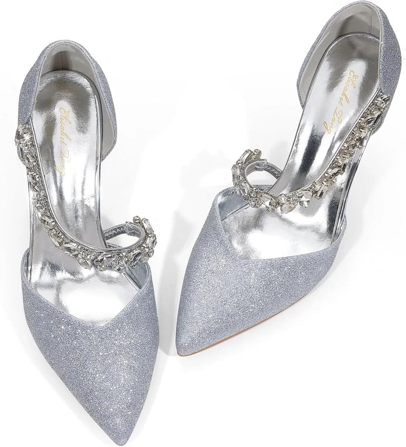 Elisabet Tang Women's Closed Pointed Toe Heels with Pearl Stiletto Pumps D'Orsay Wedding Bridal Party Women Sexy High Heel Dress Shoes