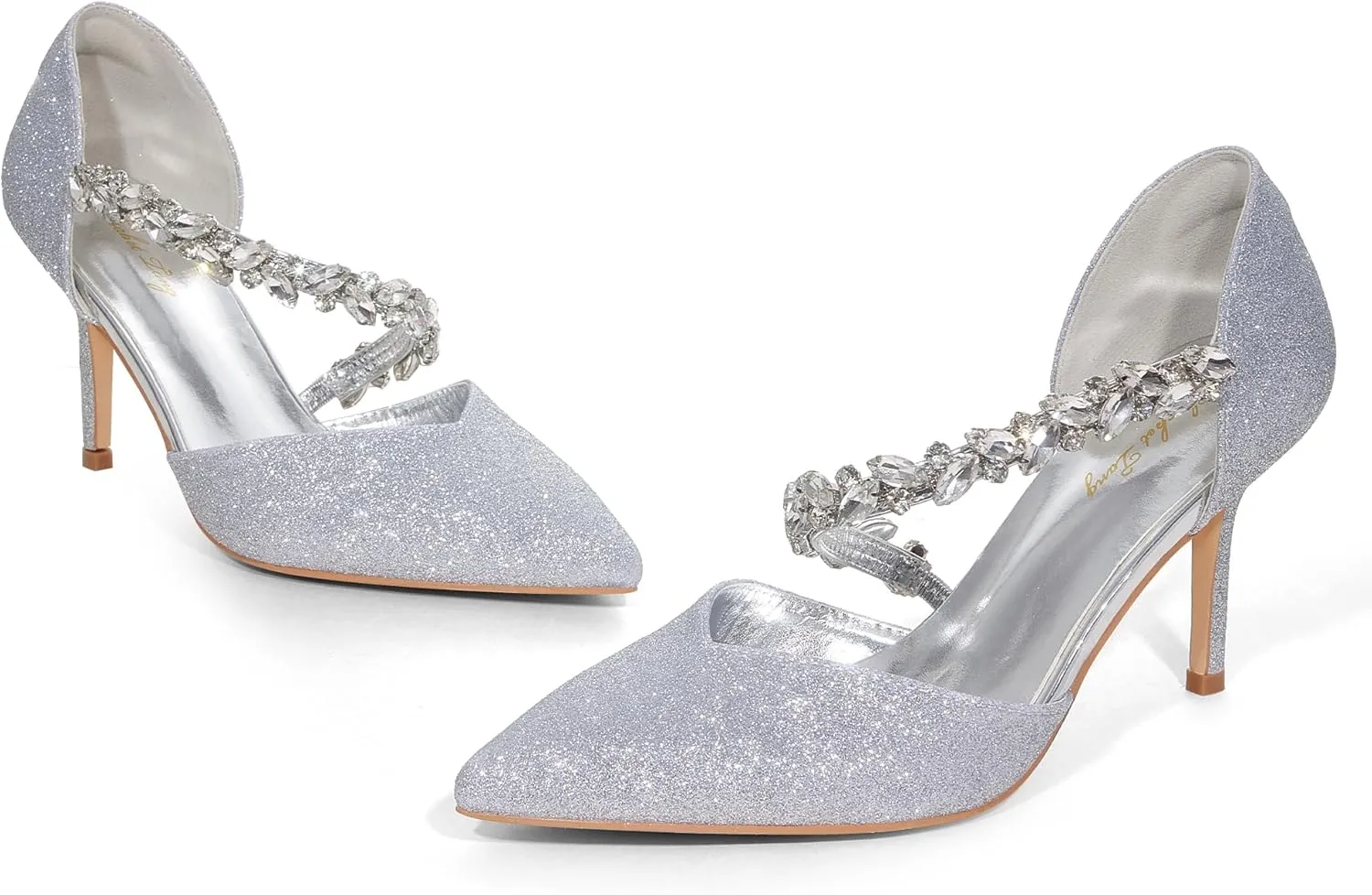 Elisabet Tang Women's Closed Pointed Toe Heels with Pearl Stiletto Pumps D'Orsay Wedding Bridal Party Women Sexy High Heel Dress Shoes