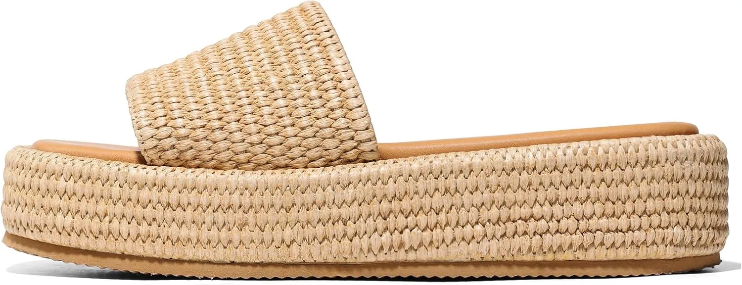 Erocalli Platform Sandals Women Cute Wedge Espadrilles Slip on Summer Beach Raffia Vacation Sandal Comfortable Open Toe Dressy Shoes