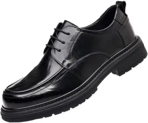 Fashion Slip-On Round Anti-Slip Mid Chunky Heels Formal Dress Oxford Lightweight Comfortable Thick-Soled Formal Shoes